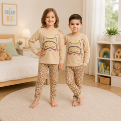 Brown Cheeta pjama Printed Kids Wear