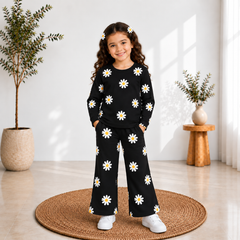 C1 BLACK SUN FLOWER STYLE SHIRT GIRL SET