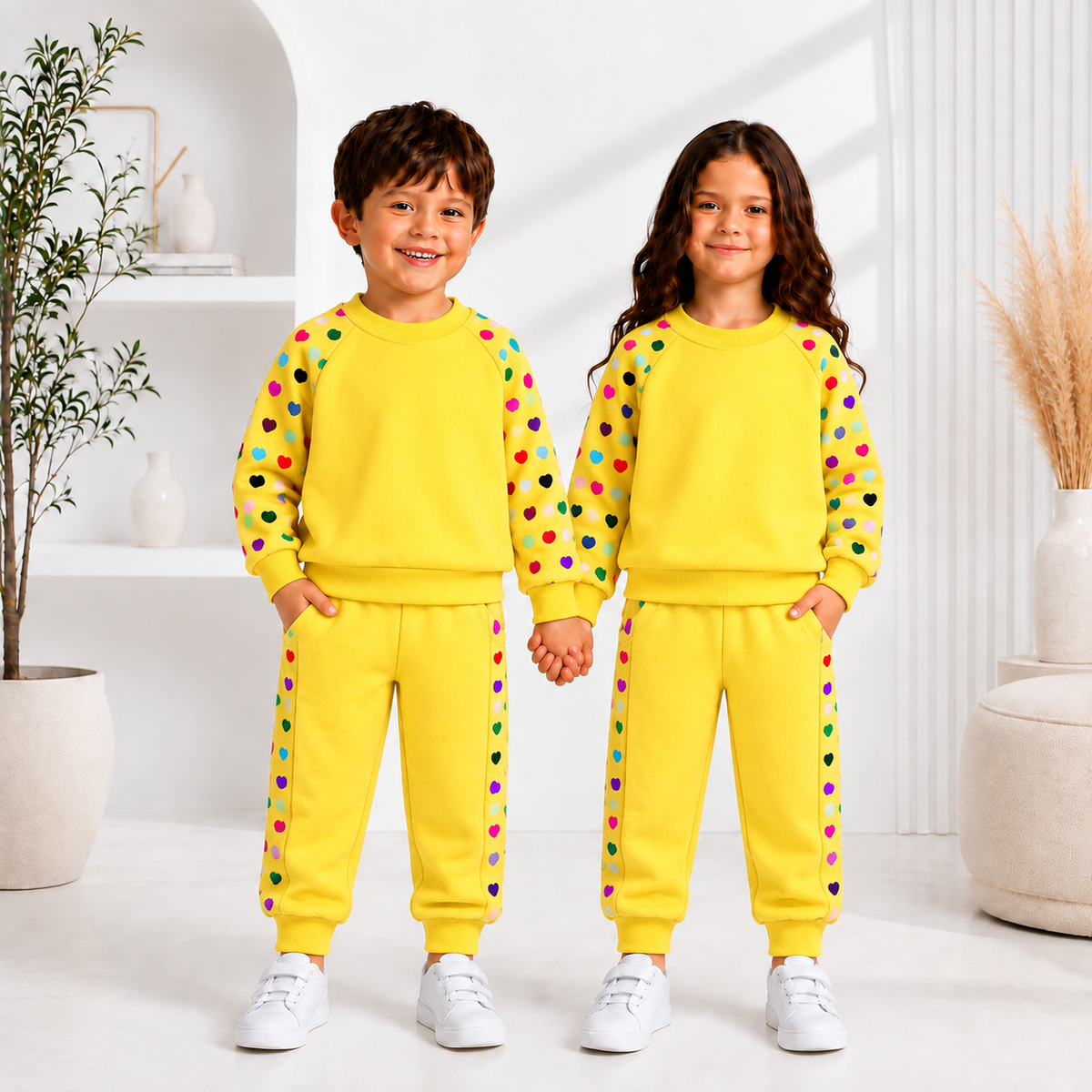 YELLOW HEART KIDS WINTER PANEL TRACKSUIT