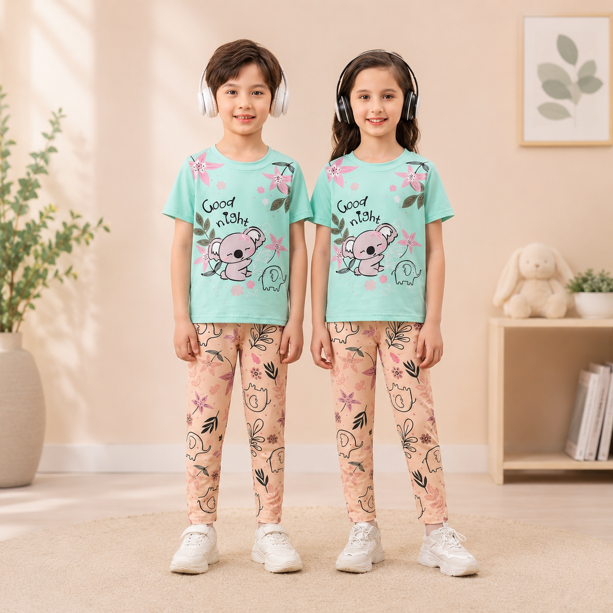 GOOD NIGHT BABY BLUE PRINTED KIDS WEAR
