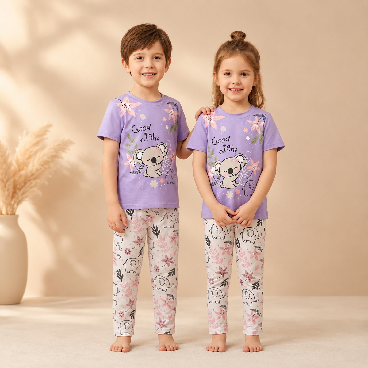 GOOD NIGHT BABY PURPEL PRINTED KIDS WEAR