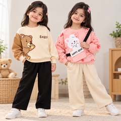Baby Bear & Pink Happy Bear Sweatshirt – Pack of 2
