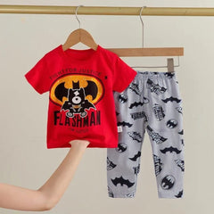 RED BAT MAN PRINTED KIDS WEAR