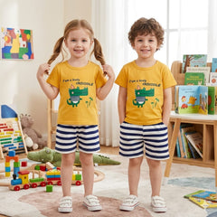 Lovely Crocodile Printed Short Sleeve Kids Wear