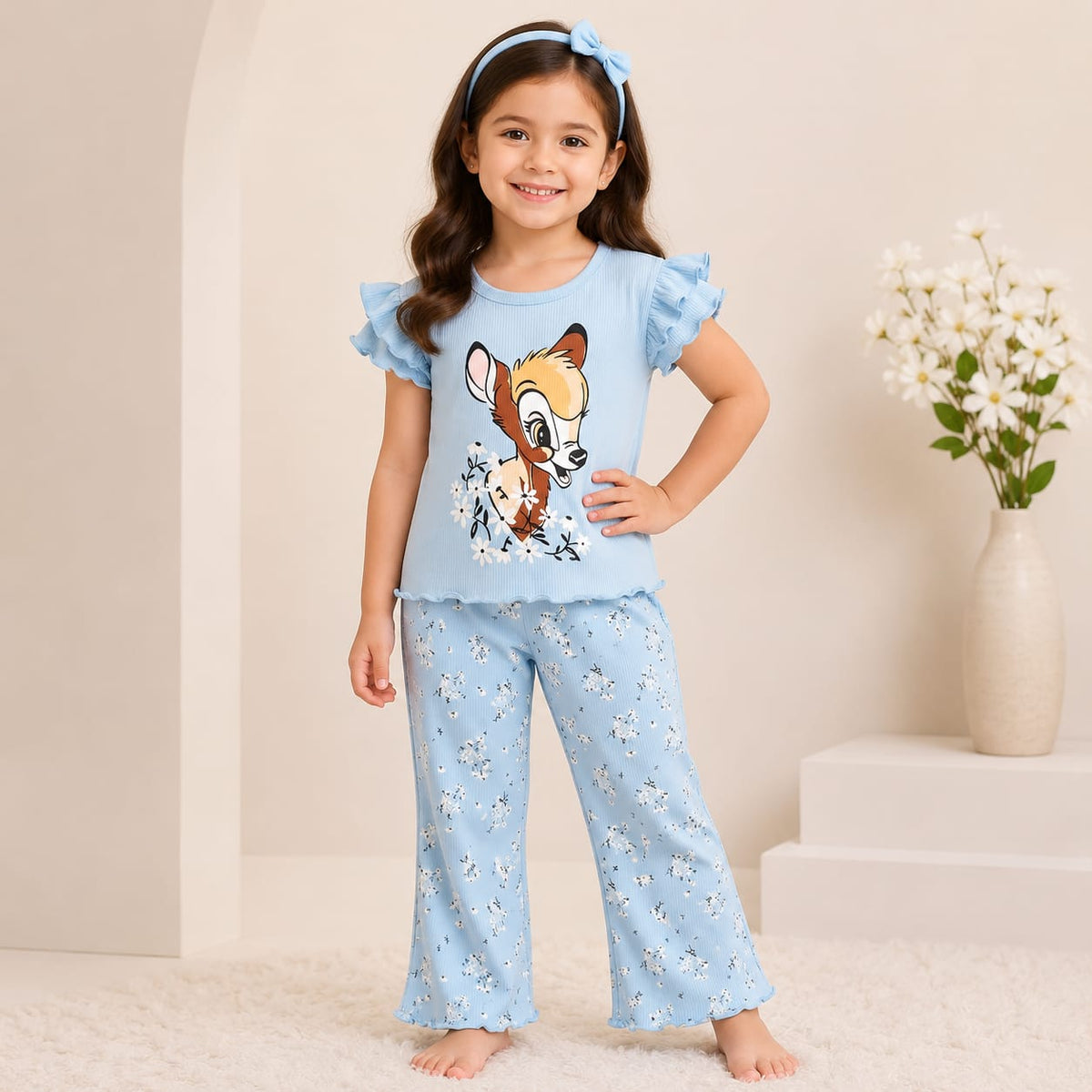 SKY BLUE GREEN CUTE CHOICE PRINTED KIDS WEAR