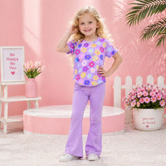 Charming Purple  Cotton Jersey Playground Outfit for Kids