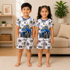 Blue Turbo Truck Set Short Kids Wear