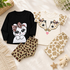 Kitty & Giraffe Kids Outfit (Pack of 2)