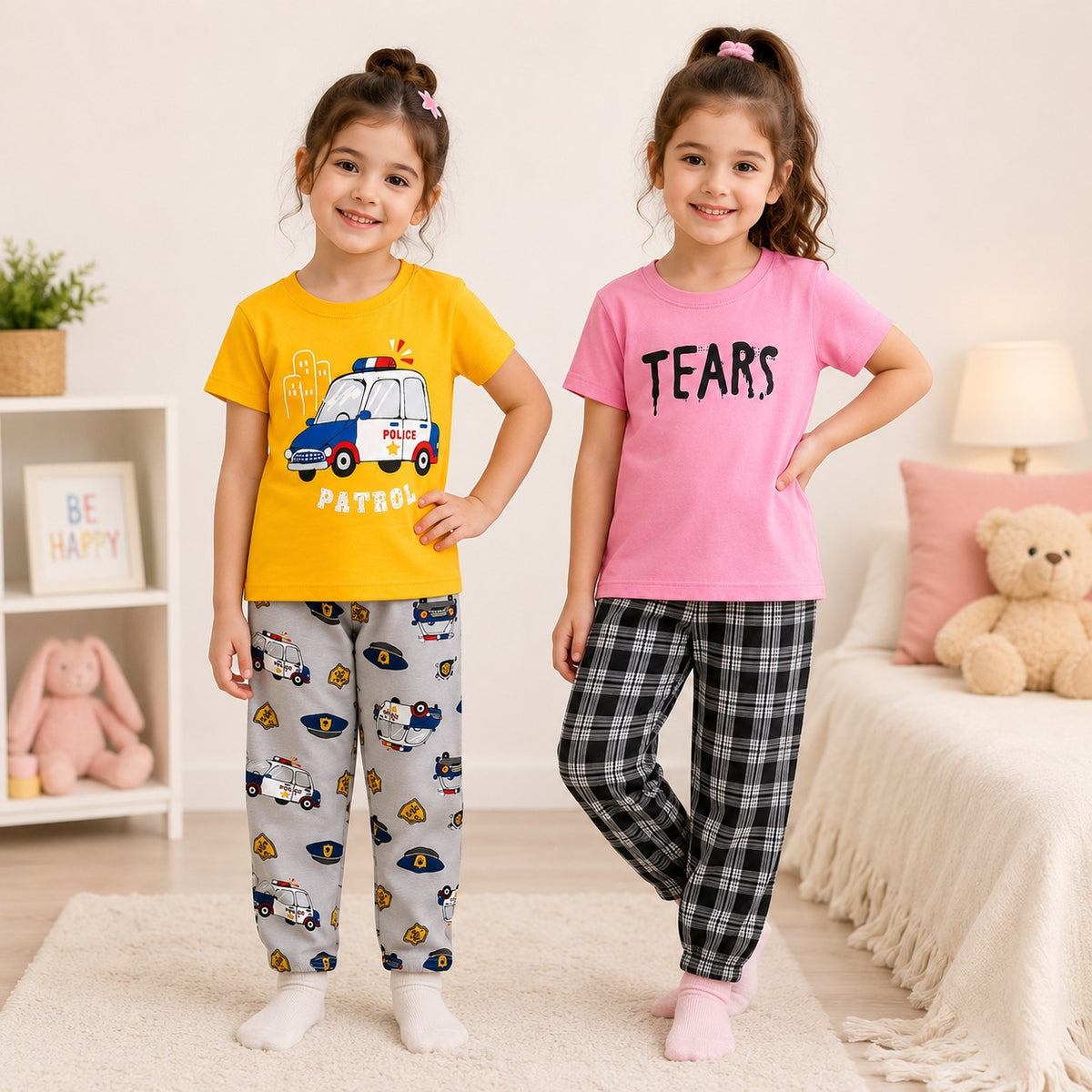 Police Patrol & Classic Check Co-Ord Set (Pack of 2)