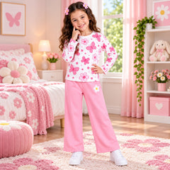 C1 PINK BOW AND FLOWER GIRL SET