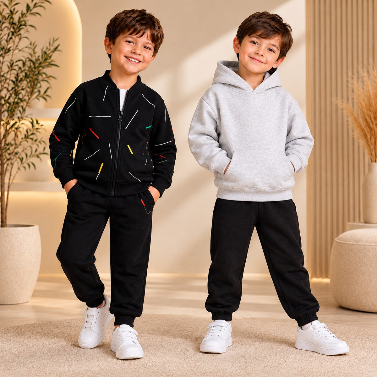 Black Track & Ligth Grey Hoodie – Pack of 2
