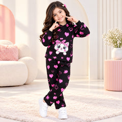 Black Kitty Hoodie 2 Pc