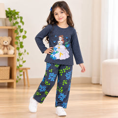 Blue Princess printed kids short sleeves