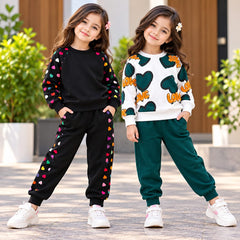 Black Heart & Green Heart Tracksuit Set (Pack of 2)