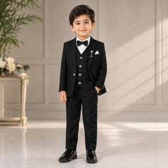 Boys Luxury 4-Piece Party Wear Coat Pant Set (Size 2 to 11 Years)