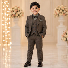 Boys Designer Coat Pant 4-Piece Set (Ages 2–11 Years)