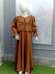 Stylish Western Frock – Crush Gorjet Fabric  – 4 Elegant Colors