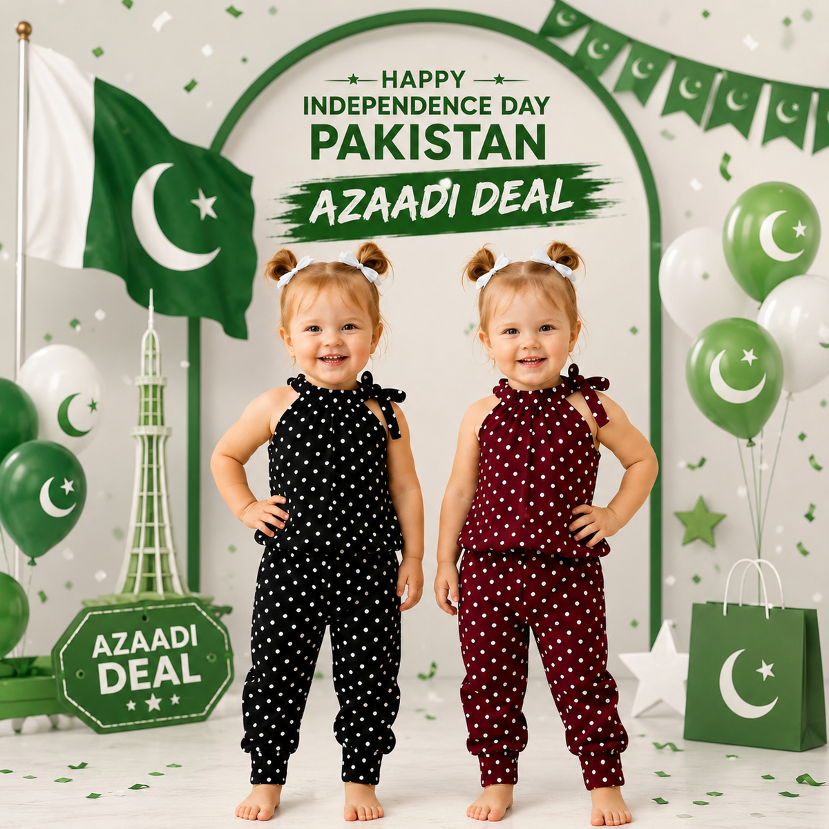Black Dot + Maroon Dot  Short Set (Pack of 2) D14