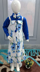 Red blue black Floral Western Dress – Elegant Style for Girls