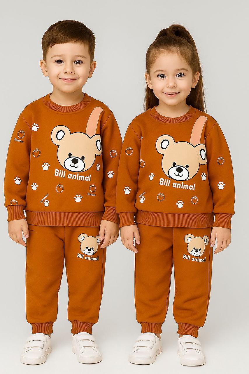Cute "Bill Animal" Bear Tracksuit for Kids