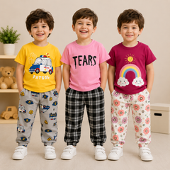 Kids Printed T-Shirt & Jogger Trouser Co-Ord Set – 3 Trendy Designs