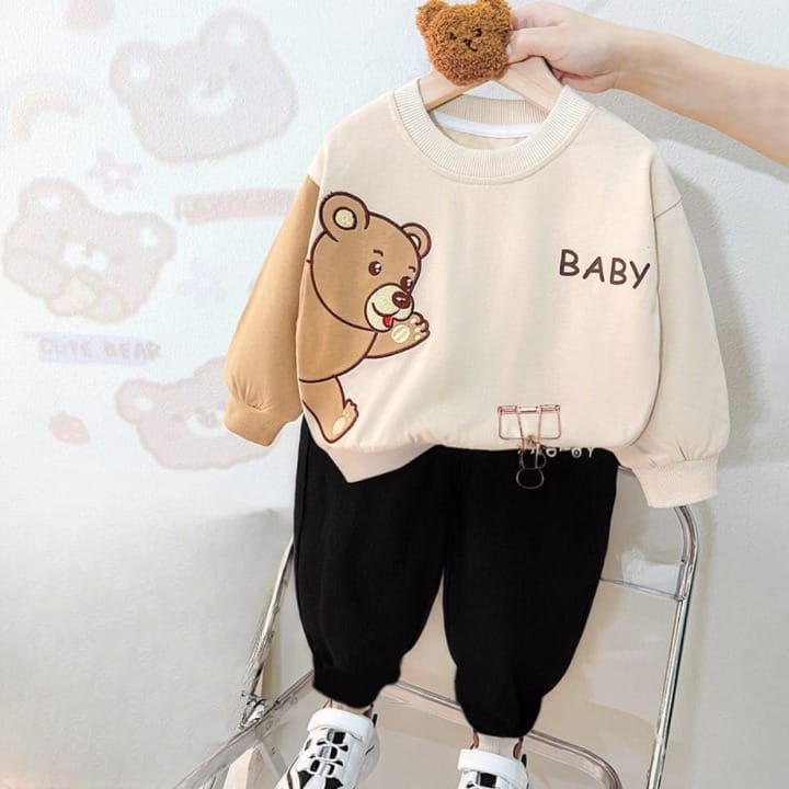 SKIN BABY BEAR PRINTED WINTER KIDS SWEAT SUIT
