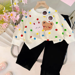 MULTI DOTS PRINTED KIDS WINTER TRACKSUIT