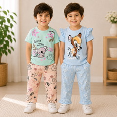 Koala & Deer Half Sleeve Pajama Set  (Pack of 2)