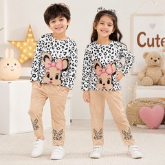 white bunny with cheeta print&nbsp; pajama Printed Kids Wear