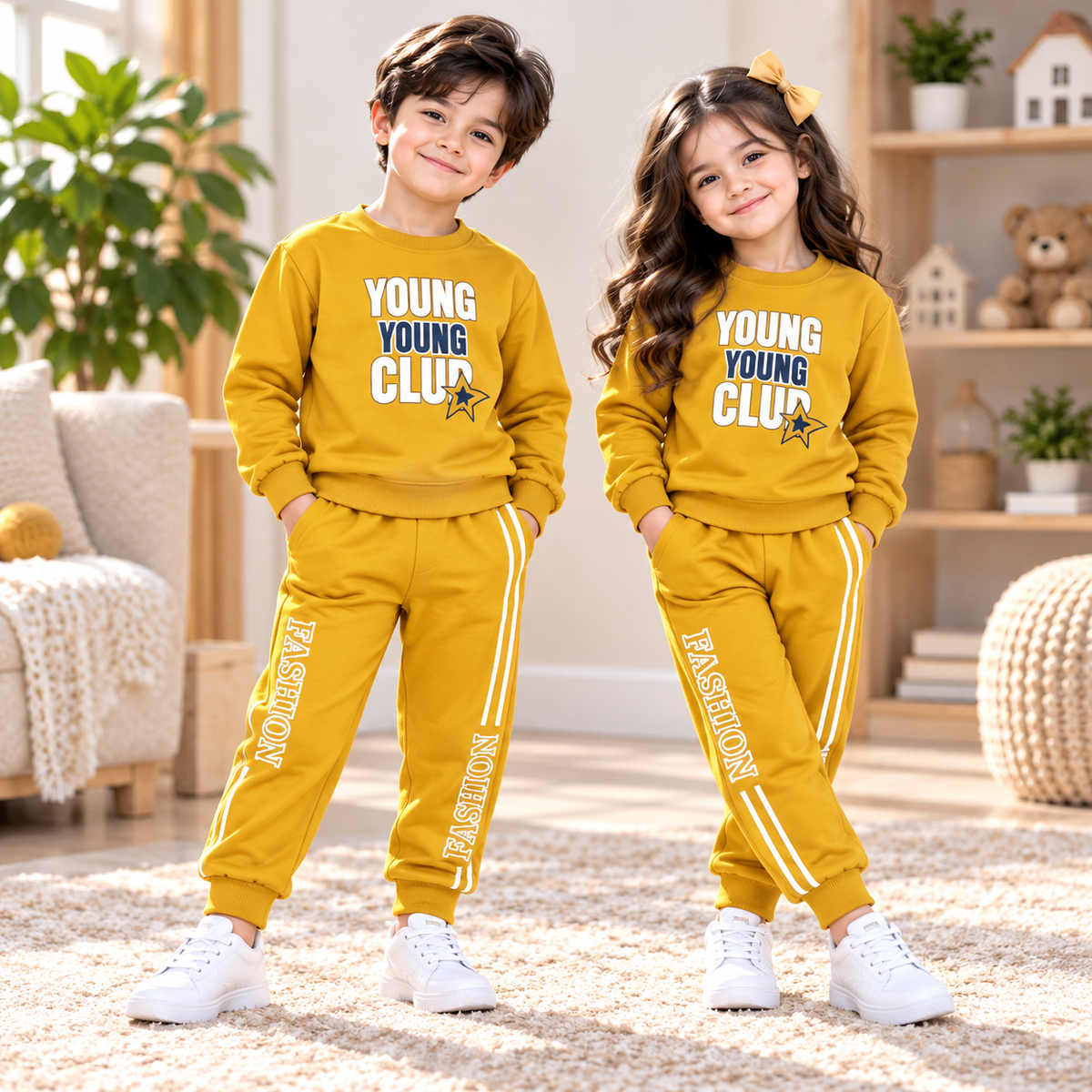 Yellow Young Young Club Kids Tracksuit – Premium Winter Collection