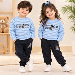 White Sweatshirt & Black Trouser Kids Tracksuit – O1