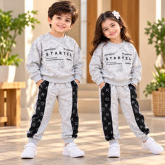 Grey Alphabet Print Kids Co-Ord Set – O1