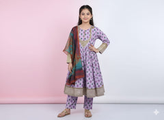 Elegant Embroidered Lawn Frock Suit for Girls – 4 Beautiful Colors