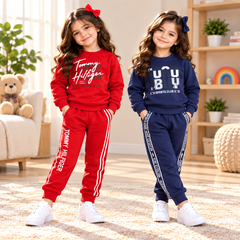 Red Printed Winter Tracksuit & Navy Blue Printed Winter Tracksuit (Pack Off Two)
